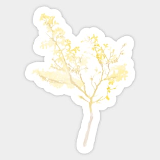Yellow Watercolour Tree Sticker
